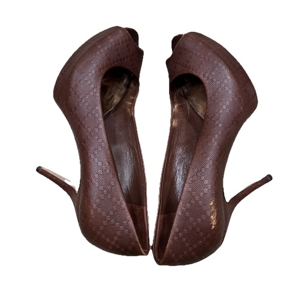 GUCCI Platform Heels Sz 6.5US/35.5italy RARE,Sofia Brown Diamante Pumps Luxury - Picture 4 of 8